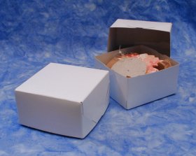 4x4x2 2 Piece Chrome White Gift Box