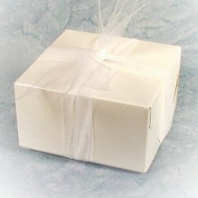 Tulle bow and gable box so cute! Great to give as favors